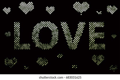 Dark Green vector red pattern of geometric circles, shapes. Colorful mosaic banner. Geometric background with colored disks.