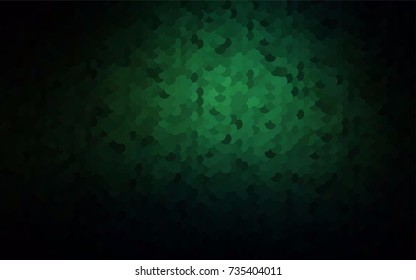 Dark Green vector red pattern of geometric circles, shapes. Colorful mosaic banner. Geometric background with colored disks.