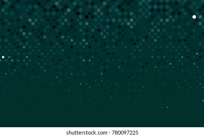 Dark Green vector red pattern of geometric circles, shapes. Colorful mosaic banner. Geometric background with colored disks.