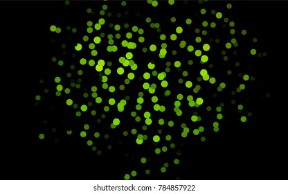 Dark Green vector red pattern of geometric circles, shapes. Colorful mosaic banner. Geometric background with colored disks.