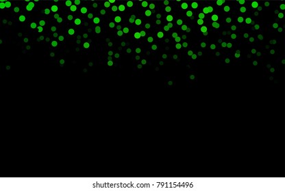 Dark Green vector red pattern of geometric circles, shapes. Colorful mosaic banner. Geometric background with colored disks.