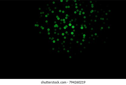 Dark Green vector red pattern of geometric circles, shapes. Colorful mosaic banner. Geometric background with colored disks.