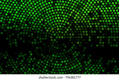 Dark Green vector red pattern of geometric circles, shapes. Colorful mosaic banner. Geometric background with colored disks.