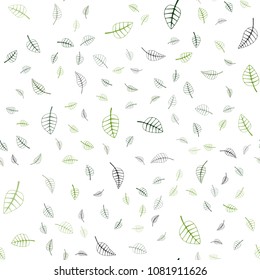 Dark Green vector seamless  abstract doodle pattern. Colorful illustration in doodle style with leaves. Brand-new style for your business design.
