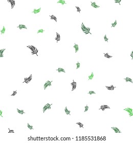 Dark Green vector seamless abstract design with leaves. leaves on blurred abstract background with gradient. Pattern for trendy fabric, wallpapers.