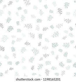 Dark Green vector seamless abstract backdrop with leaves, branches. Doodle illustration of leaves and branches in Origami style. Trendy design for wallpaper, fabric makers.