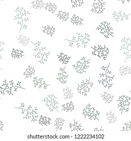 Dark Green vector seamless abstract design with branches. Leaves, branches in natural style on white background. Texture for window blinds, curtains.