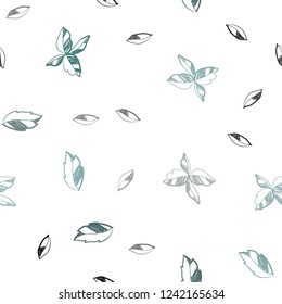 Dark Green vector seamless abstract background with leaves. Doodle illustration of leaves in Origami style with gradient. Pattern for trendy fabric, wallpapers.