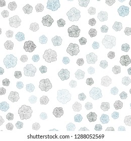 Dark Green vector seamless abstract design with flowers. Decorative design of flowers on white background. Template for business cards, websites.