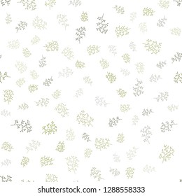 Dark Green vector seamless abstract background with leaves, branches. Shining colored illustration with leaves and branches. Pattern for design of window blinds, curtains.