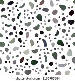 Dark Green vector seamless backdrop with dots, spots. Abstract illustration with colored bubbles in nature style. Pattern for trendy fabric, wallpapers.