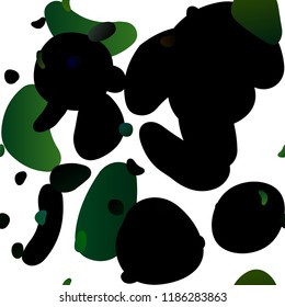Dark Green vector seamless backdrop with dots, spots. Blurred bubbles on abstract backdrop with colorful gradient. Pattern for design of fabric, wallpapers.