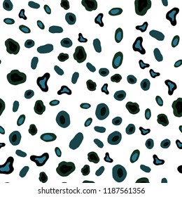 Dark Green vector seamless backdrop with dots. Blurred bubbles on abstract background with colorful gradient. Pattern for design of fabric, wallpapers.
