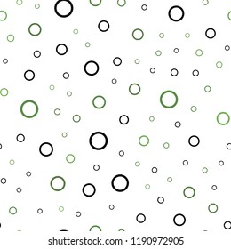 Dark Green vector seamless backdrop with dots. Blurred decorative design in abstract style with bubbles. Pattern can be used for futuristic ad, booklets.