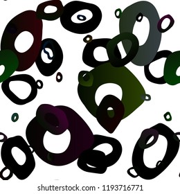 Dark Green vector seamless backdrop with dots, spots. Blurred bubbles on abstract backdrop with colorful gradient. Design for textile, fabric, wallpapers.