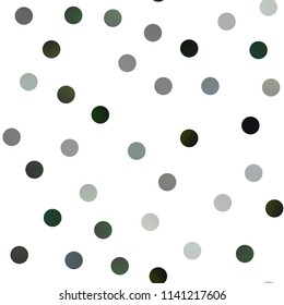 Dark Green vector seamless background with dots. Modern abstract illustration with colorful water drops. The pattern can be used for ads, leaflets of liquid.