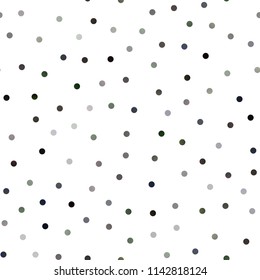 Dark Green vector seamless background with dots. Modern abstract illustration with colorful water drops. Pattern can be used as texture of water, rain drops.