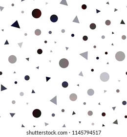 Dark Green vector seamless background with triangles, circles. Modern abstract illustration with colorful dots, lines. Design for textile, fabric, wallpapers.