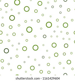 Dark Green vector seamless background with bubbles. Blurred decorative design in abstract style with bubbles. Pattern can be used for ads, leaflets.