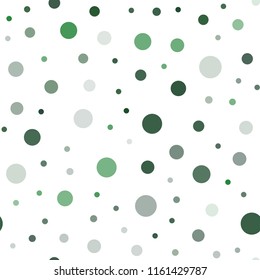 Dark Green vector seamless background with bubbles. Glitter abstract illustration with blurred drops of rain. Pattern for design of window blinds, curtains.