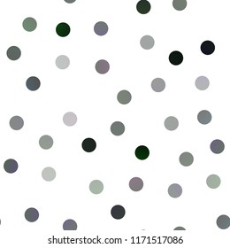 Dark Green vector seamless background with dots. Blurred bubbles on abstract background with colorful gradient. New design for ad, poster, banner of your website.