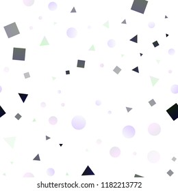 Dark Green vector seamless background with triangles, circles, cubes. Glitter abstract illustration with spheres, squares, lines. Template for business cards, websites.