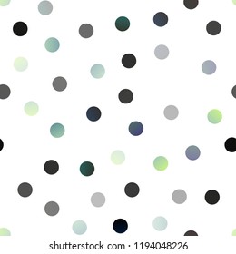 Dark Green vector seamless background with bubbles. Beautiful colored illustration with blurred circles in nature style. Beautiful design for your business natural advert.