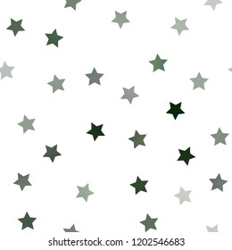 Dark Green vector seamless background with colored stars. Stars on blurred abstract background with gradient. The template can be used as a background.