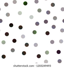 Dark Green vector seamless background with dots. Beautiful colored illustration with blurred circles in nature style. The pattern can be used for ads, leaflets of liquid.