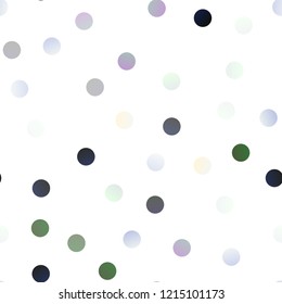 Dark Green vector seamless background with bubbles. Beautiful colored illustration with blurred circles in nature style. Pattern can be used as texture of water, rain drops.