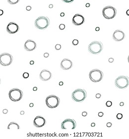 Dark Green vector seamless background with bubbles. Modern abstract illustration with colorful water drops. Pattern can be used for futuristic ad, booklets.