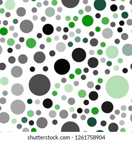 Dark Green vector seamless background with bubbles. Modern abstract illustration with colorful water drops. Pattern can be used for futuristic ad, booklets.