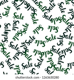 Dark Green vector seamless background with 70, 90 % signs of sales. Shining colorful illustration with isolated selling prices. Backdrop for mega promotions, discounts.