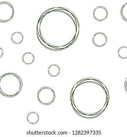 Dark Green vector seamless background with bubbles. Illustration with set of shining colorful abstract circles. Pattern for trendy fabric, wallpapers.