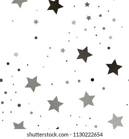 Dark Green vector seamless cover with small and big stars. Shining colored illustration with stars. Best design for your ad, poster, banner.