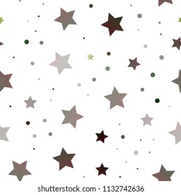 Dark Green vector seamless cover with small and big stars. Stars on blurred abstract background with gradient. Best design for your ad, poster, banner.