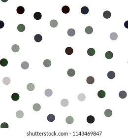 Dark Green vector seamless cover with spots. Abstract illustration with colored bubbles in nature style. New design for ad, poster, banner of your website.