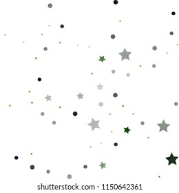 Dark Green vector seamless cover with small and big stars. Stars on blurred abstract background with gradient. Smart design for your business advert.