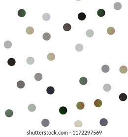 Dark Green vector seamless cover with spots. Blurred bubbles on abstract background with colorful gradient. Pattern can be used as texture of water, rain drops.
