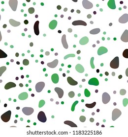 Dark Green vector seamless cover with circles. Colorful illustration with blurred circles in nature style. Pattern for trendy fabric, wallpapers.