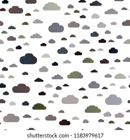 Dark Green vector seamless cover with clouds. Beautiful illustration with colorful sky, clouds. Trendy design for wallpaper, fabric makers.