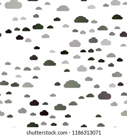 Dark Green vector seamless cover with clouds. Colorful illustration with abstract clouds. Template for business cards, websites.
