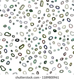 Dark Green vector seamless cover with circles. Glitter abstract illustration with blurred drops of rain. Pattern for trendy fabric, wallpapers.