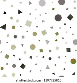 Dark Green vector seamless cover in polygonal style with circles. Abstract gradient illustration with circles, triangles, cubes. Pattern for trendy fabric, wallpapers.