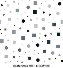 Dark Green vector seamless cover with circles, cubes. Illustration with set of shining colorful abstract circles, cubes. Design for textile, fabric, wallpapers.