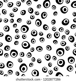Dark Green vector seamless cover with circles. Glitter abstract illustration with blurred drops of rain. Trendy design for wallpaper, fabric makers.