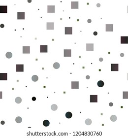 Dark Green vector seamless cover with circles, cubes. Colorful gradient with circles, rectangles on abstract backdrop. Pattern for design of window blinds, curtains.