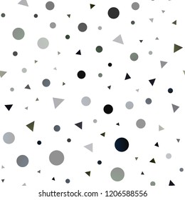 Dark Green vector seamless cover in polygonal style with circles. Modern abstract illustration with colorful dots, lines. Pattern for design of window blinds, curtains.