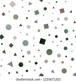 Dark Green vector seamless cover in polygonal style with circles. Abstract gradient illustration with circles, triangles, cubes. Pattern for design of fabric, wallpapers.