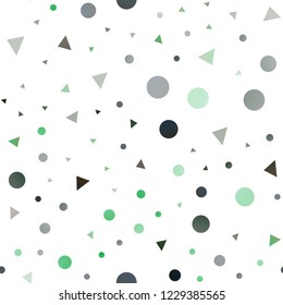 Dark Green vector seamless cover in polygonal style with circles. Abstract gradient illustration with circles, triangles. Pattern for trendy fabric, wallpapers.